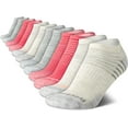 thumbnail image 1 of 4 Pack Reebok Women\'s Low Cut 6 Pack Shoe size 4-10 Gray/Pink (24 Pairs), 1 of 6