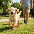 thumbnail image 1 of 4âPack Reflective Dog Autumn Shoes, Nonâ Breathable Pet Booties, Night Visible Paw Protectors for Evening Walking Outdoor Fall Activities (Orange), 1 of 3