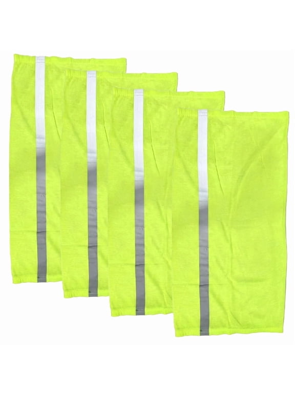 4-Pack Reflective Neck Gaiter, Multi-Use UV Sun Dust Wind Bandana(Yellow)
