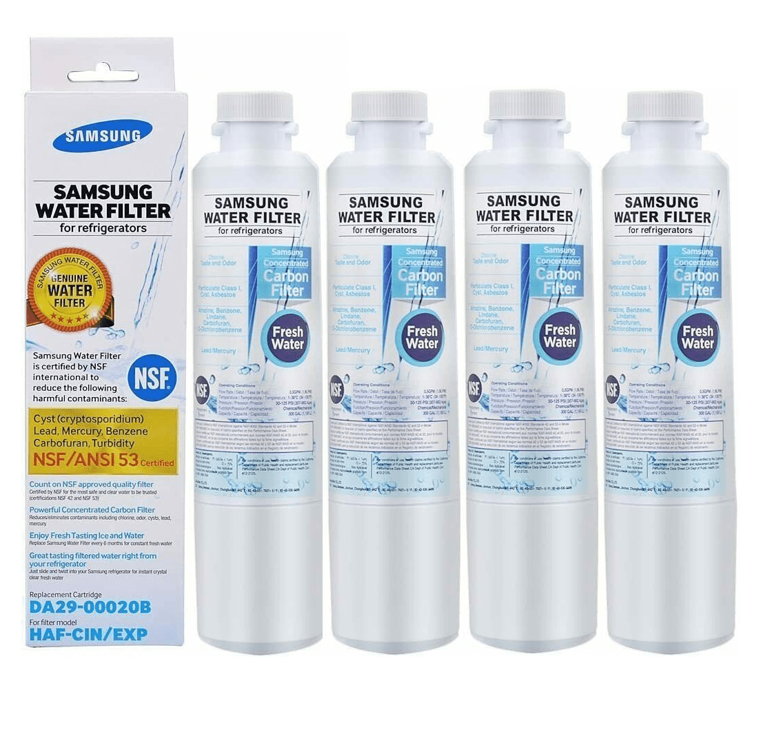4 Pack Refrigerator Water Filter DA2900020B HAFCIN/EXP Samsumg