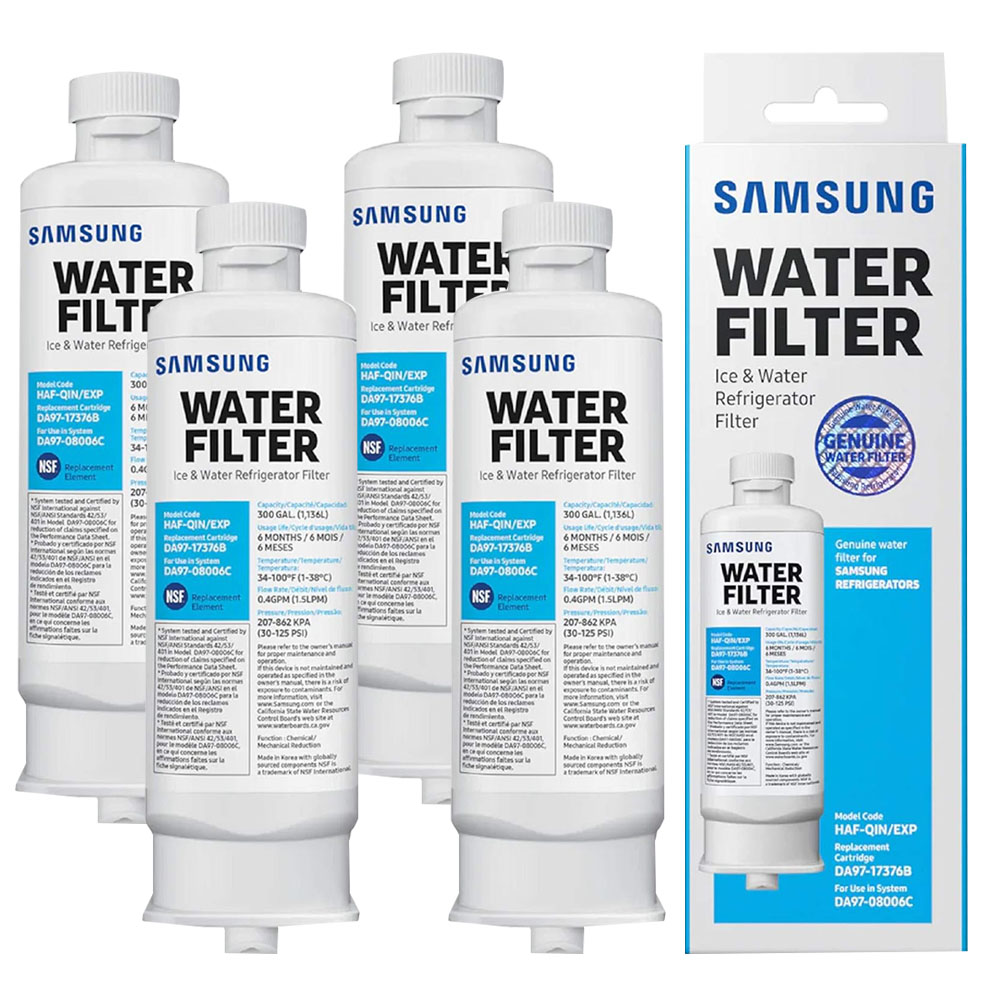 4 Pack Refrigerator Water Filter DA9717376, HAFQIN,HAFQIN/EXP,DA97