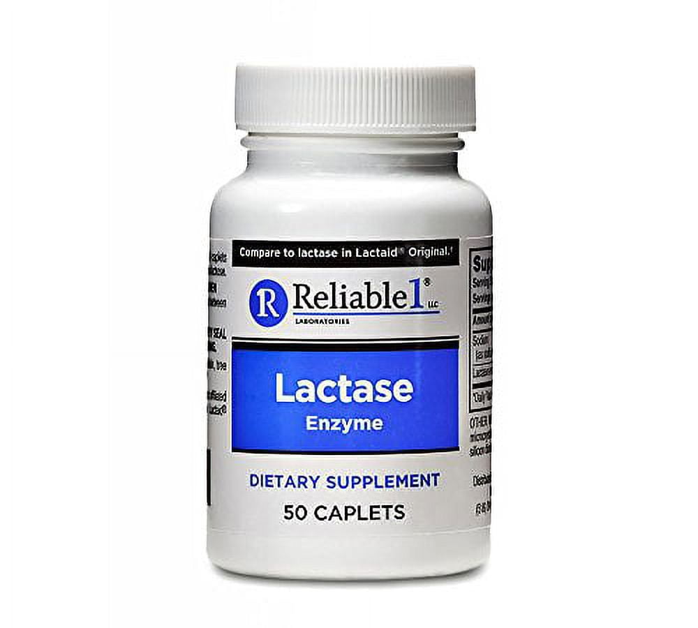 4 Pack Reliable 1 Lactase Enzyme Dietary Supplement 50 Caplets Each