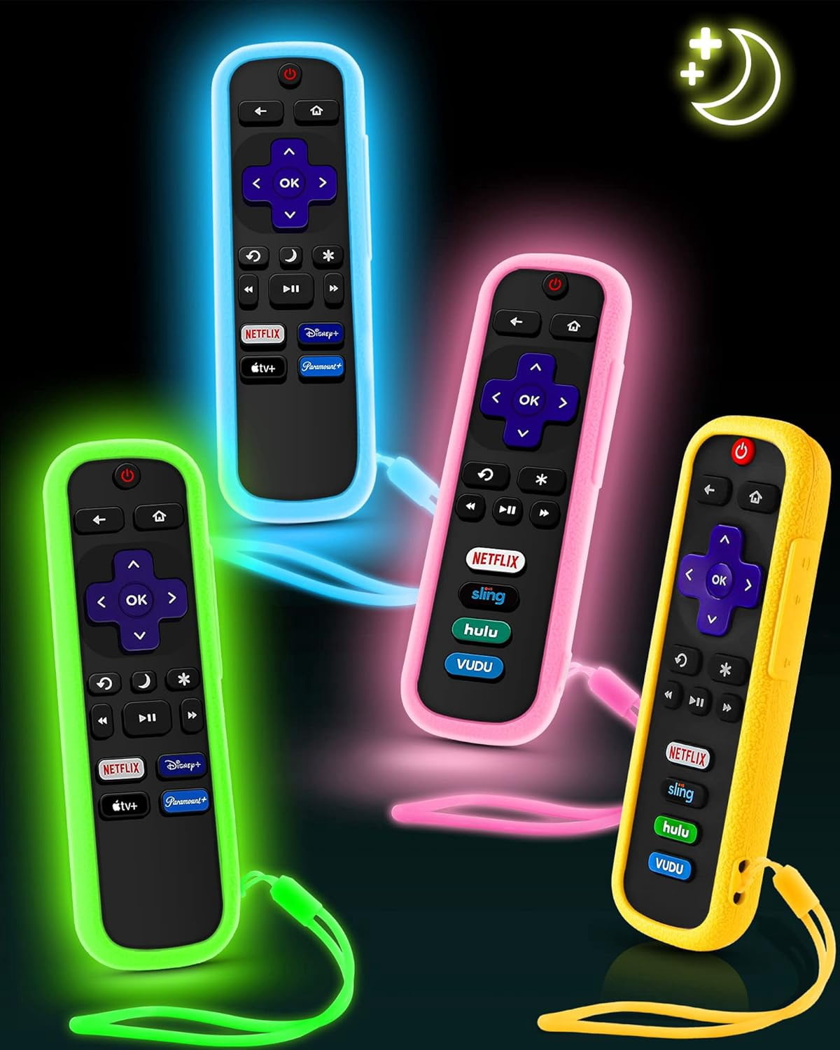 4 Pack Remote Cover for Roku, The Remote Case Compatible with Roku ...
