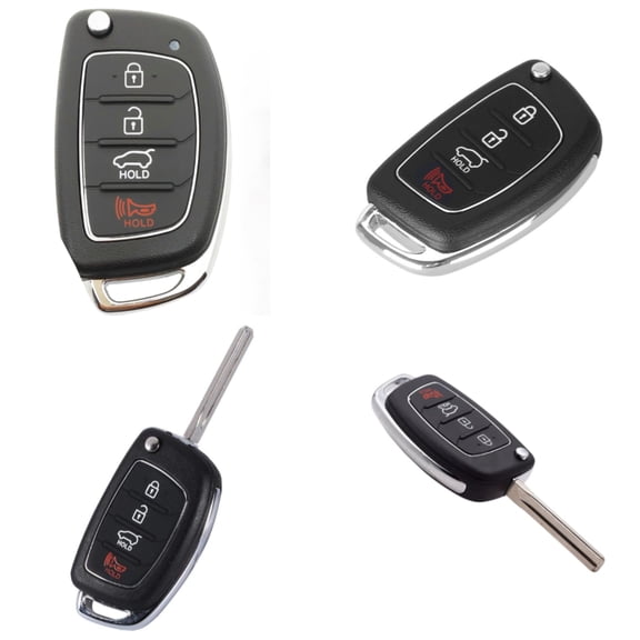 4 Pack Remote Key Fob Shell Case Replacement for Hyundai i10 i20 i30 i35 i40 Genesis Black ABS Housing Only
