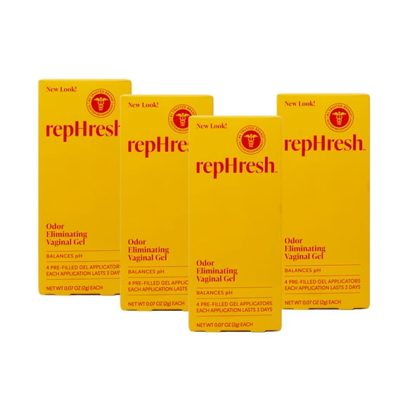 4 Pack - RepHresh Odor Eliminating Vaginal Gel - 4 Count (0.07oz Each)