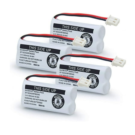 (4-Pack)Replacement Battery BT162342 / BT262342 for Vtech AT&T Cordless Telephones CS6114 CS6419 CS6719 EL52300 CL80111