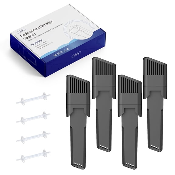 4-Pack Replacement Filter Kit for SoClean 2 Machine SC1200, Includes 4 Cartridge Filters & 4 Check Valves