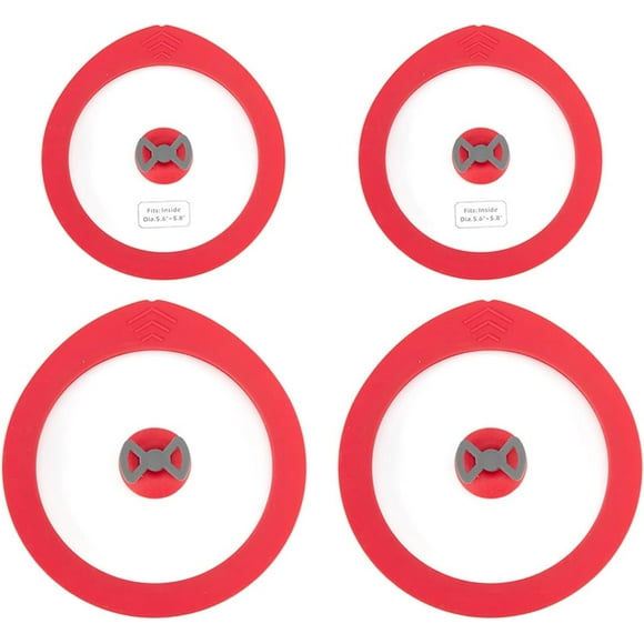 4 Pack Replacement Lids for Pyrex 7201-PC 4 Cup and 7402-PC 6/7 Cup Glass Containers Mixing Bowl Silicone Storage Cover Leakproof