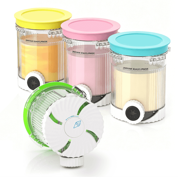 4-Pack Replacement Pint Containers with Lids, Compatible with NC700 Series Ice Cream Maker, NC701 NC701C Freezer Cups, Dishwasher Safe