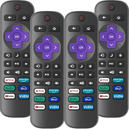 4 Pack Replacement Remote Control Only for TV, Compatible with All TCL /Hisense /Onn /Sharp/Philips (Not Stick, Box or Speaker)