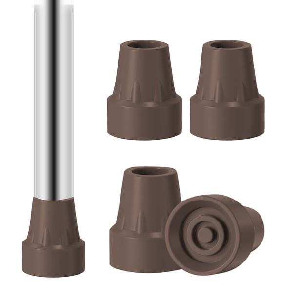 4 Pack Replacement Rubber Cane Tips 3/4 Inch Heavy Duty Rubber Crutch Tips Non Slip Walker Tips for Walkers Commodes Shower Chairs Canes Leg (Black)