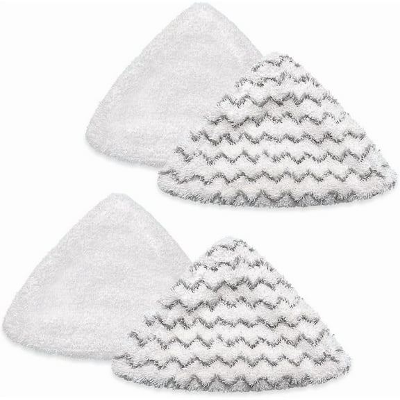 4-Pack Replacement Steam Mop Pads, Compatible with Bissel Bissell PowerEdge and PowerForce Lift-Off Steam Mop 2078, 2165, 20781 Washable Reusable Replacement Mop Pads (2 Soft + 2 Scrubby)