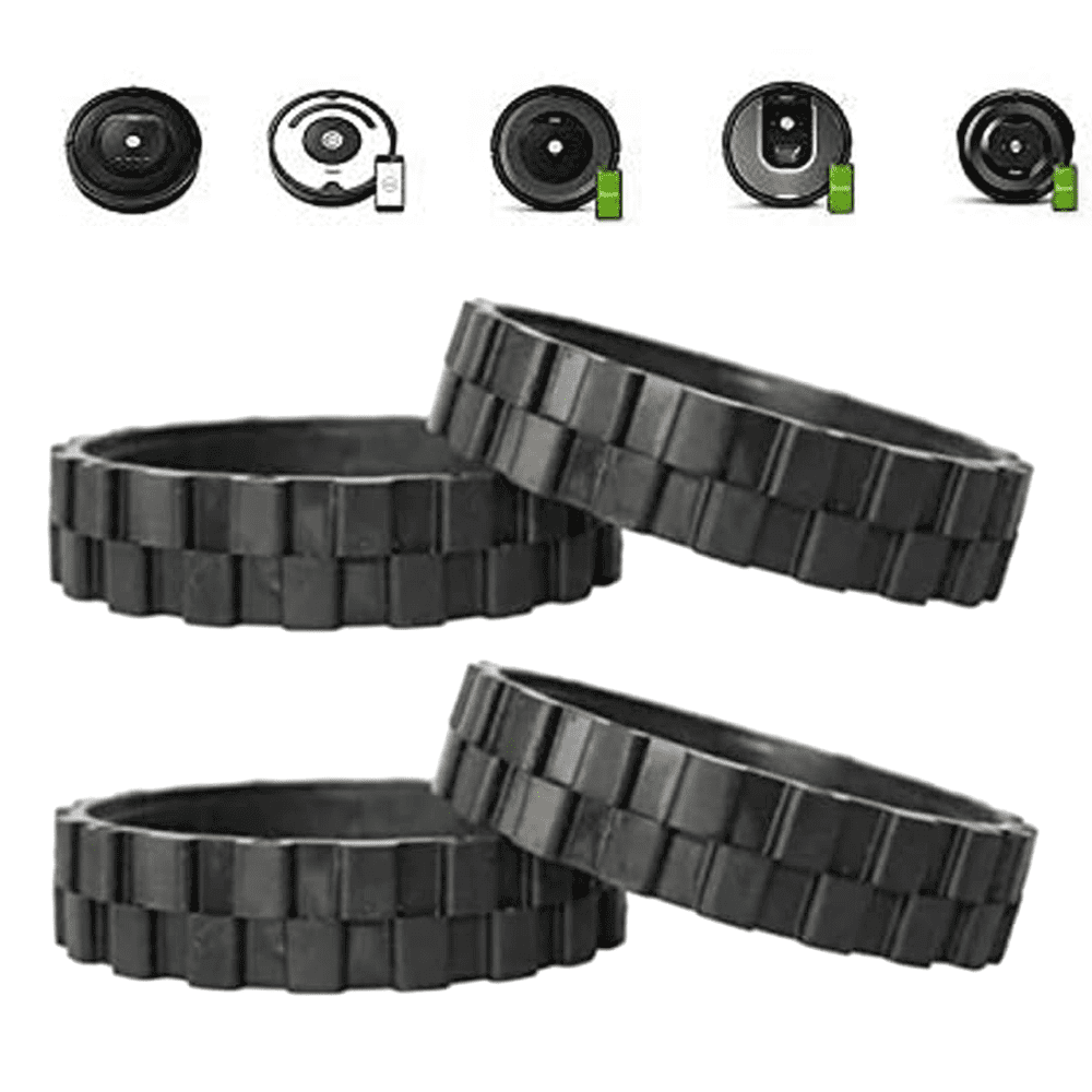 4 Copripneumatici Antiscivolo In Silicone Per IRobot Roomba Serie 500, 600, 700, 800, 900 E Midea VCR03 - Ricambio Ruote - 4