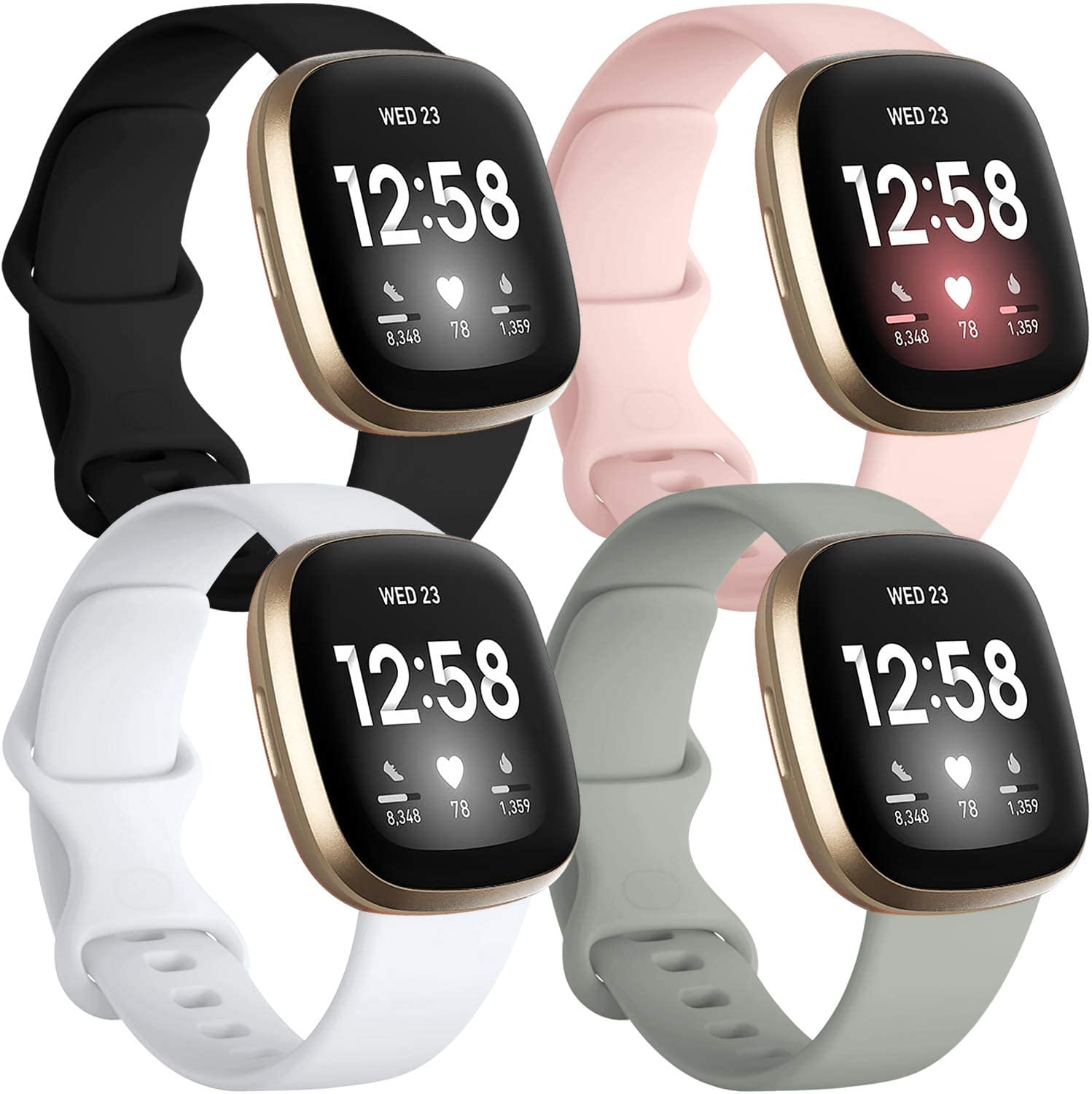 Banda compatible con Fitbit Sense 2 bandas y Fitbit Versa 4 bandas, acero  inoxidable sólido Fitbit Sense / versa 3 correas de reemplazo de metal de  la