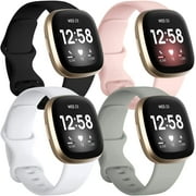 FUNBIZ 4 Pack Replacement Wristbands for Fitbit Versa 3/Versa 4/Sense/Sense 2 Bands for Women Men