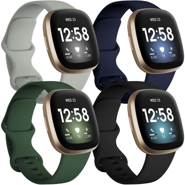 4 Pack Replacement Wristbands for Fitbit Versa 3/Versa 4/Sense/Sense 2