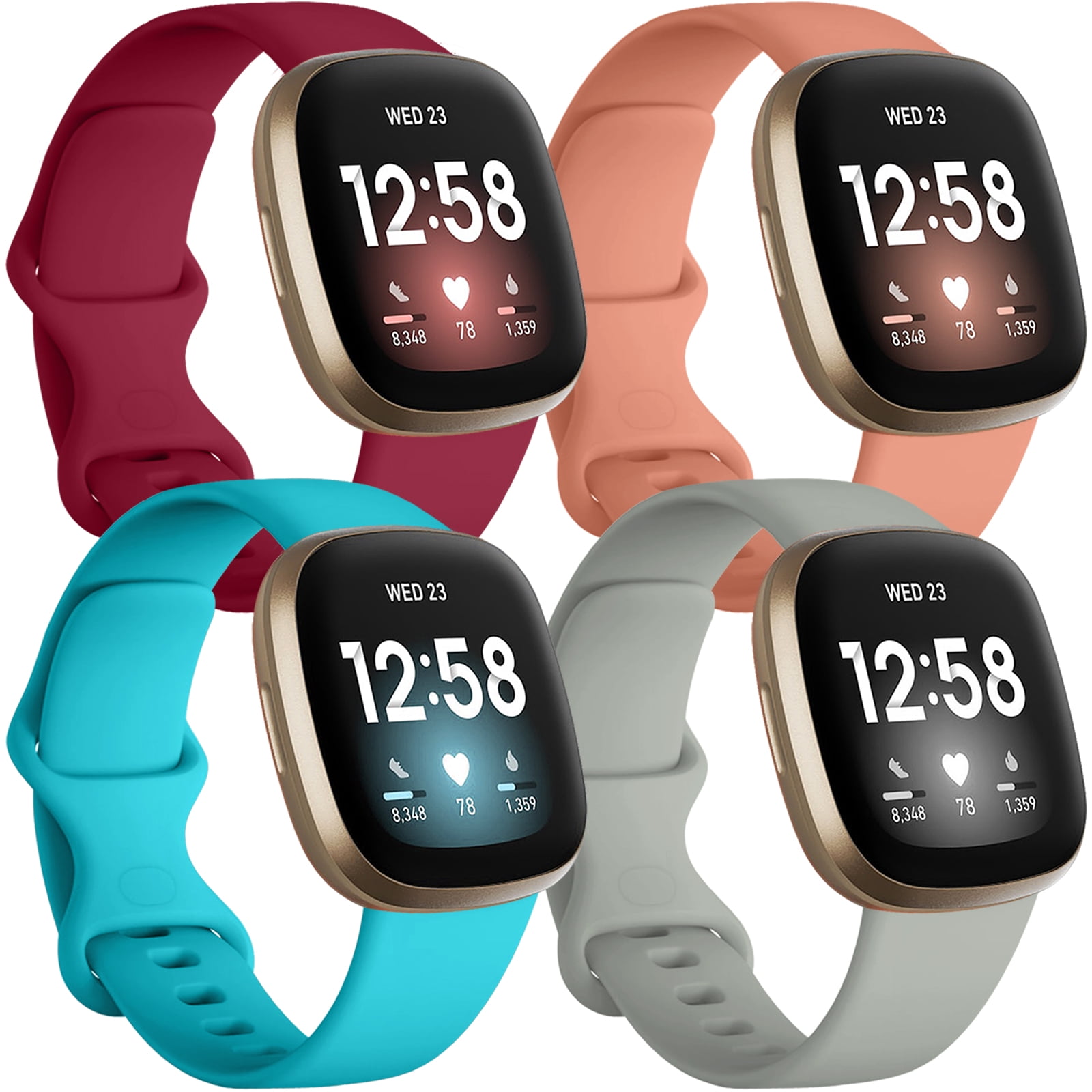 Bandas de cuero genuino compatibles con Fitbit Versa 3 y Fitbit Sense  Watch, accesorios de correa de pulsera de repuesto delgada y delgada para  mujeres y hombres, rosa