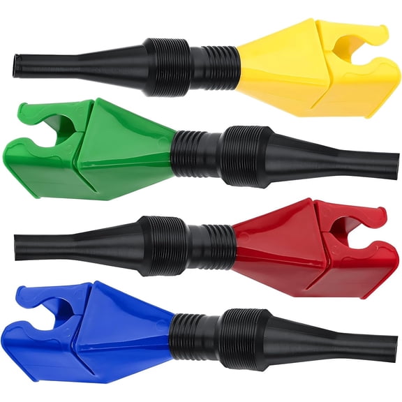 4-Pack Retractable Fuel Funnels – Flexible Extendable Spout with Snap Closure for Oil Change and Gas Transfer
