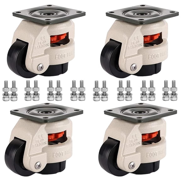 4 Pack Retractable Leveling Casters, Heavy Duty 2400lbs Capacity