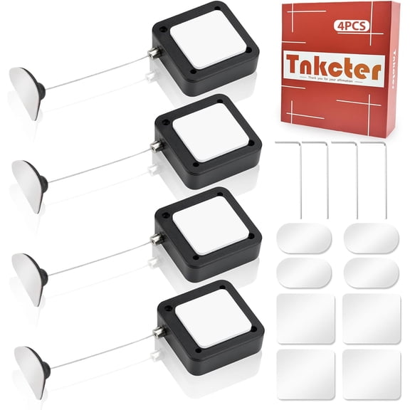 4 Pack Retractable Remote Control Tether Locks,6.5ft Rescue with Adjustable Locking Cord,TV Finder and Security Lanyard for Game Controllers,Never Lose Your Again