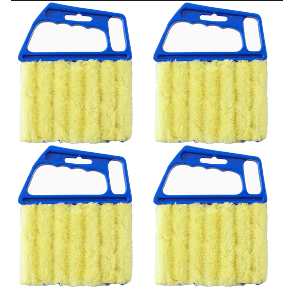 4-Pack Reusable Blind Cleaning Tool - 7-Finger Microfiber Duster for Venetian Shades, Vents & Fans