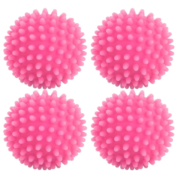 4 Pack Reusable Dryer Balls – 2.75" Pink Laundry Fabric Softener Alternative – Reduces Drying Time, Softens Clothes Naturally, Eco-Friendly, Chemical-Free, Reusable for 1000+ Loads
