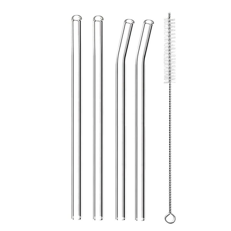 Reusable Glass Straw Party Pack 4 inch with plastic free brush - Set of 20