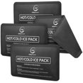 thumbnail image 1 of 4 Pack Reusable Ice Packs for Injuries - Soft Ice Pack with Velvet Soft Fleece Fabric | Flexible Hot and Cold Gel Ice Pack Set- Cold Packs for Injuries, Knee, Back, Neck Pain - 10 x 6, Black, 1 of 7