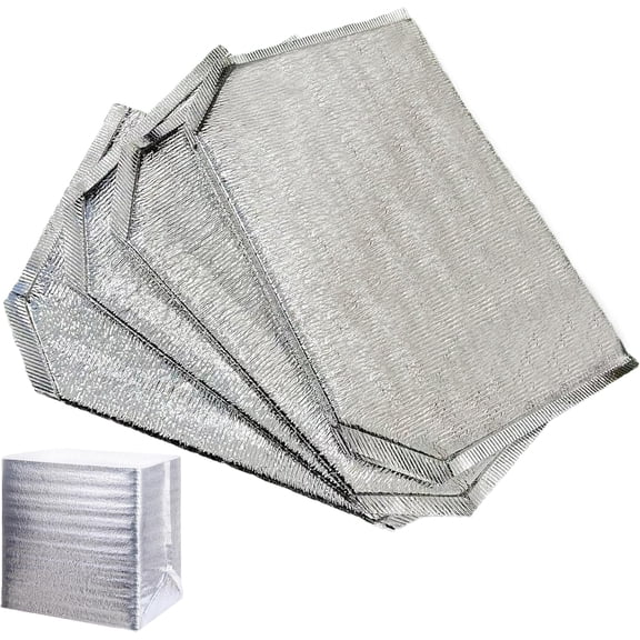 4 Pack Reusable Insulation Bags Thermal Box Liners 14x9.2x13.2 Inch Foil Takeaway Shopping Insulated Pouch