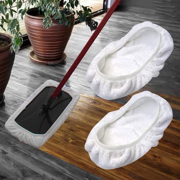 4-Pack Reusable Microfiber Mop Pads, 15"x8" Washable Replacement Mop Covers for Flat Mops, Absorbent Cotton Cleaning Cloths for Hardwood Floors