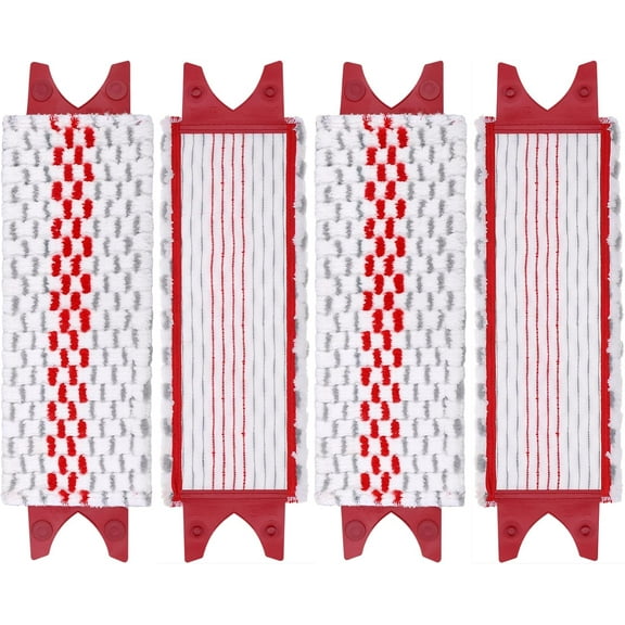 4-Pack Reusable Mop Head Refills - UltraMax Polyester Refill Pad, Replacement Pads Compatible with Vileda Flat Mop & O-Cedar Spray Mop, Washable Mop Heads for Hardwood & Tile Floors