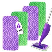 Microfiber Pads Compatible with SwifferWet Jet-15"x5.5", Reusable Pad Refills, Machine Washable Replacements for Multi Surface Wet & Dry Floor Cleaning, 4 Pack