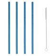 thumbnail image 1 of 4 Pack Reusable Stainless Steel Straws with Case & 1 Brushes, Straight Reusable Drinking Straws, Metal Stainless Steel Eco-Friendly 10.5In, with 1 Cleaning Brush (Blue), 1 of 3