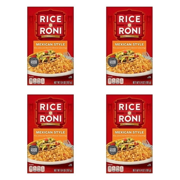 (4-Pack) Rice-A-Roni Rice & Pasta Mix, Mexican Style, 6.4 oz Box