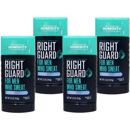 4 Pack - Right Guard Humidity Breaker Antiperspirant & Deodorant for Men, Invisible Solid, 72HR Odor Control, Cold Front Scent, 2.5 OZ
