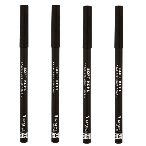 (4 Pack) Rimmel, Soft Kohl, Eyeliner, Jet Black, 0.04 Ounces