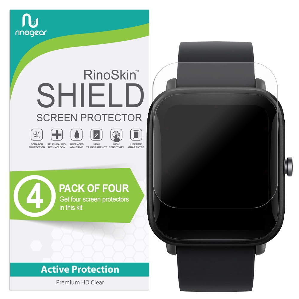 4-Pack) RinoGear Screen Protector for Amazfit Bip U Pro Case Friendly  Accessories Flexible Full Coverage Clear TPU Film 