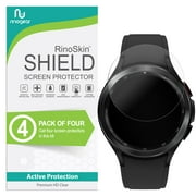 (4-Pack) RinoGear Screen Protector for Samsung Galaxy Watch 4 Classic 42mm Case Friendly Accessories Flexible Full Coverage Clear TPU Film