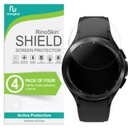 (4-Pack) RinoGear Screen Protector for Samsung Galaxy Watch 4 Classic 46mm Case Friendly Accessories Flexible Full Coverage Clear TPU Film