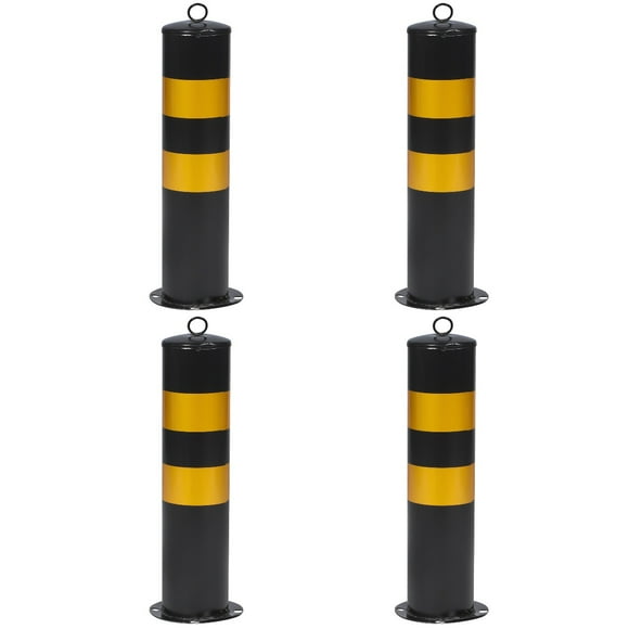 4 Pack Road Barrier Pole Bollard Post Warning Barricades