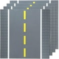 thumbnail image 1 of 4 Pack Road Baseplates - 10"x10" Stackable Street Race Track, Compatible with Lego & Other Major Building Brands, 4 Straight, 1 of 8