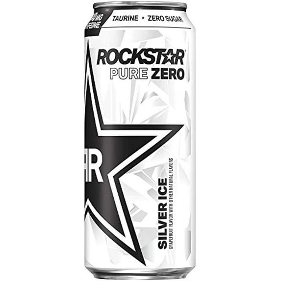 4 Pack - Rockstar Pure Zero Silver Ice - 16Oz.