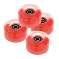 thumbnail image 1 of 4 Pack Roller Skate Wheels Luminous , with Bearings Installed - Outdoor Roller Skate Wheels for Double Row Skating & Skateboard 32x58mm, 82 Red, 1 of 9