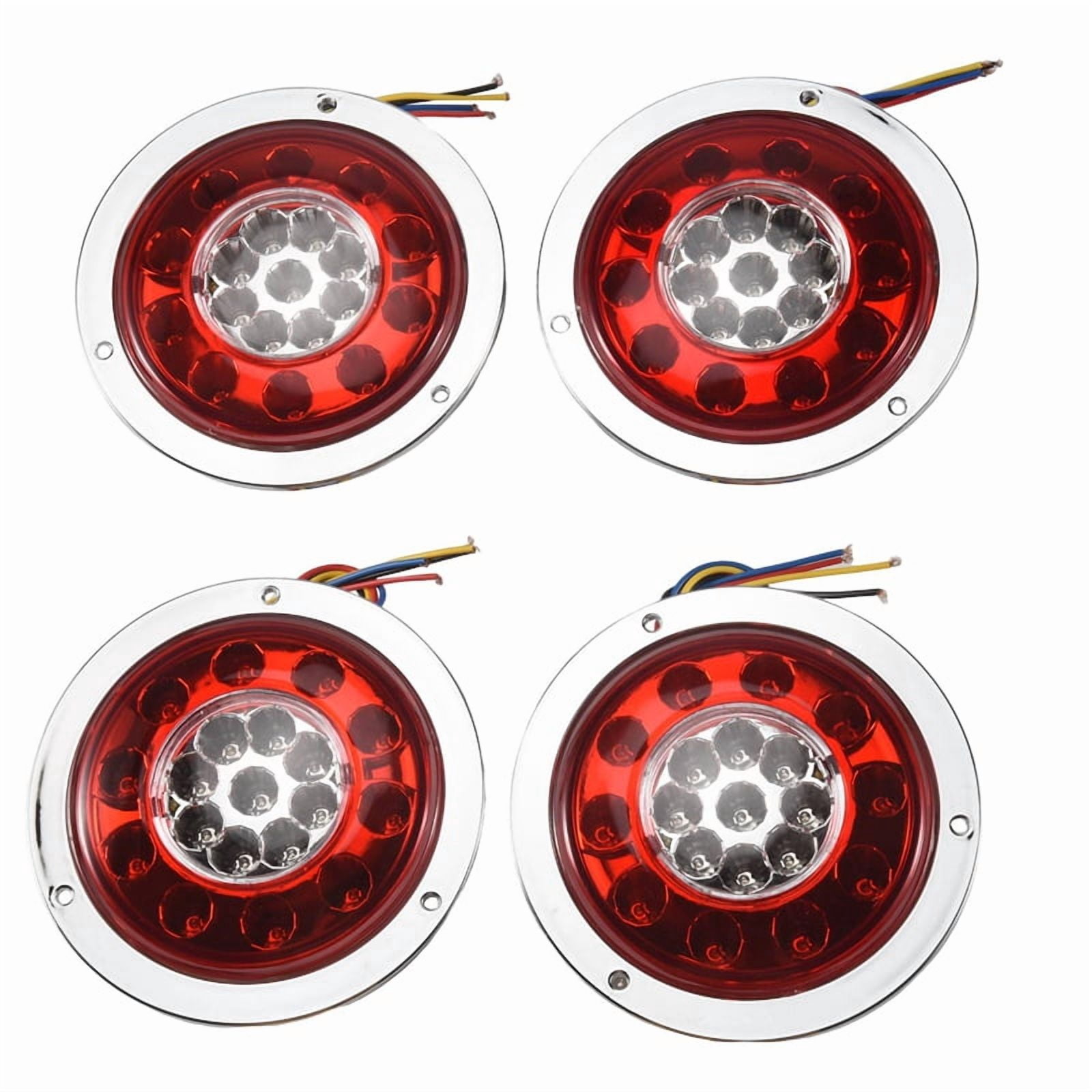 4 Pack Round 19 Led Rear Stop Light Tail Brake Turn Signal Lamp Trailer ...