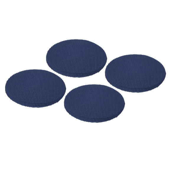 Uxcell 4 Pcs Polyester Round Bar Stool Covers Fit 11"- 14" Seat Cushions for Chairs Stool Slipcovers Dark Blue