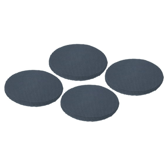 Uxcell 4 Pcs Polyester Round Bar Stool Covers Fit 11"- 14" Seat Cushions for Chairs Stool Slipcovers Grey