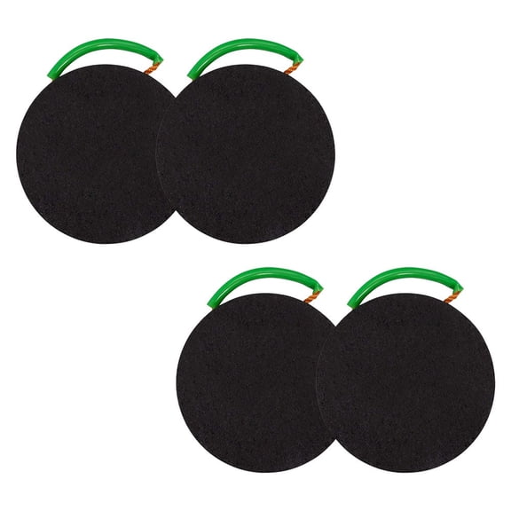 (4 Pack) Round Outrigger Pad 12" Diameter, 1.5" Thick, 45,000 lbs WLL, RV Pads, Lightweight, Stackable, Waterproof, Unbreakable, Ergonomic Handle