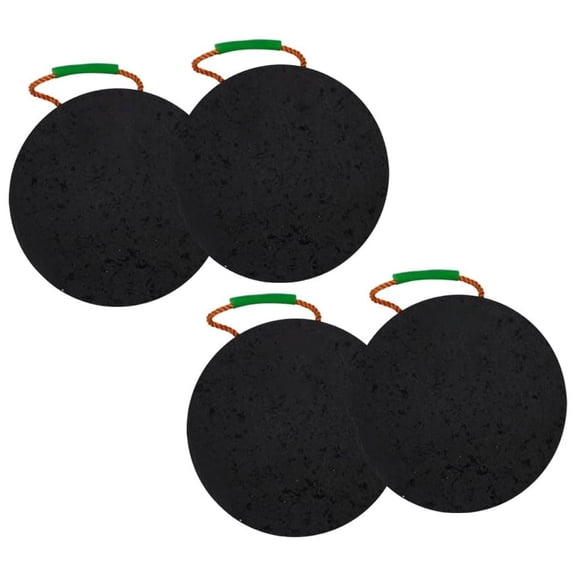 (4 Pack) Round Outrigger Pad 15" Diameter, 1.5" Thick, 50,000 lbs WLL, RV Pads, Lightweight, Stackable, Waterproof, Unbreakable, Ergonomic Handle