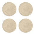 thumbnail image 1 of 4-Pack Round Placemats, 14'' Cotton Woven Table Placemats for Dining Table, Washable Heat Resistant Non-Slip, Brown, 1 of 9