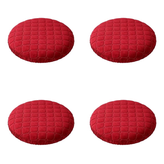 4-Pack Round Stool Cushion Covers for Kitchen Island, Thick Padded Elastic Edge Seat Covers for Vanity Stools, Soft Removable Washable Chair Cushions Up to 16 Inch Diameter, by Cosmug